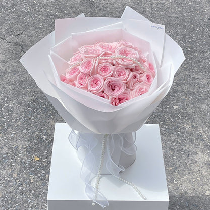 Thirty Soft Pink English Roses Bouquet