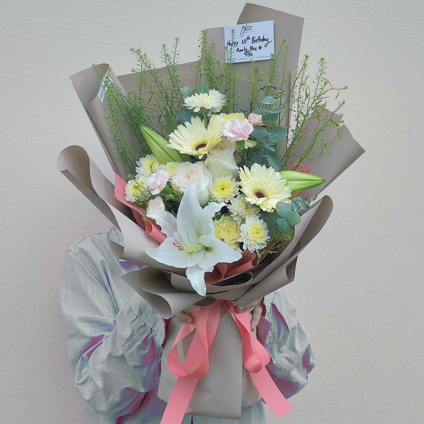 Assorted Soft Yellow and White Flowers with Lilies Bouquet