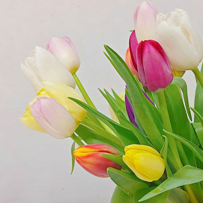 Assorted Color Thirty Tulips Vase Arrangement