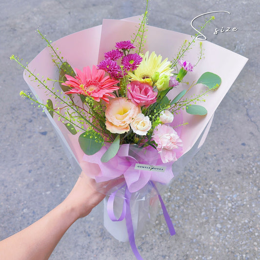 Assorted Pink and Purple Flowers S Size Bouquet