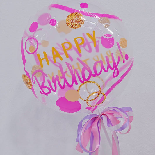 ลูกโป่งวันเกิด  "Happy Birthday" สีชมพู ขนาด 18 นิ้ว