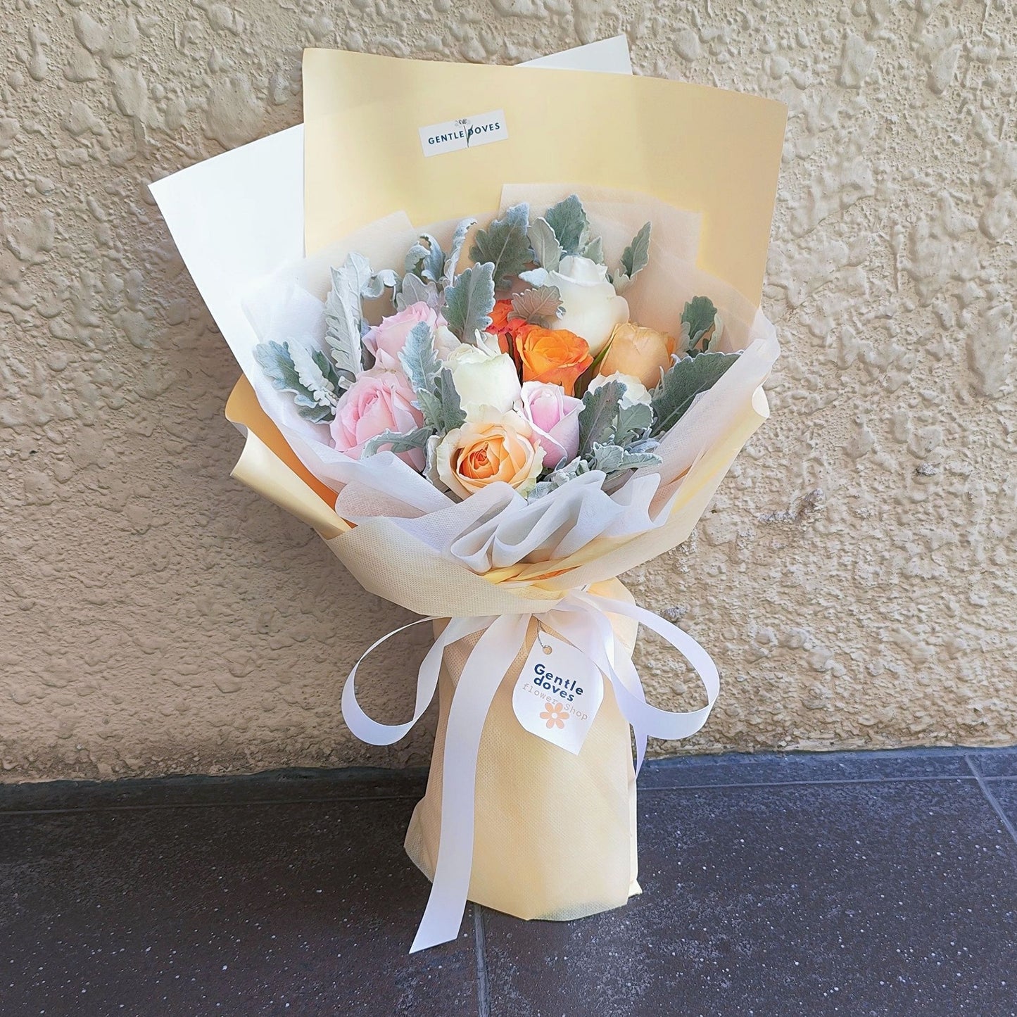 Ten Assorted Sweet Color Roses Bouquet