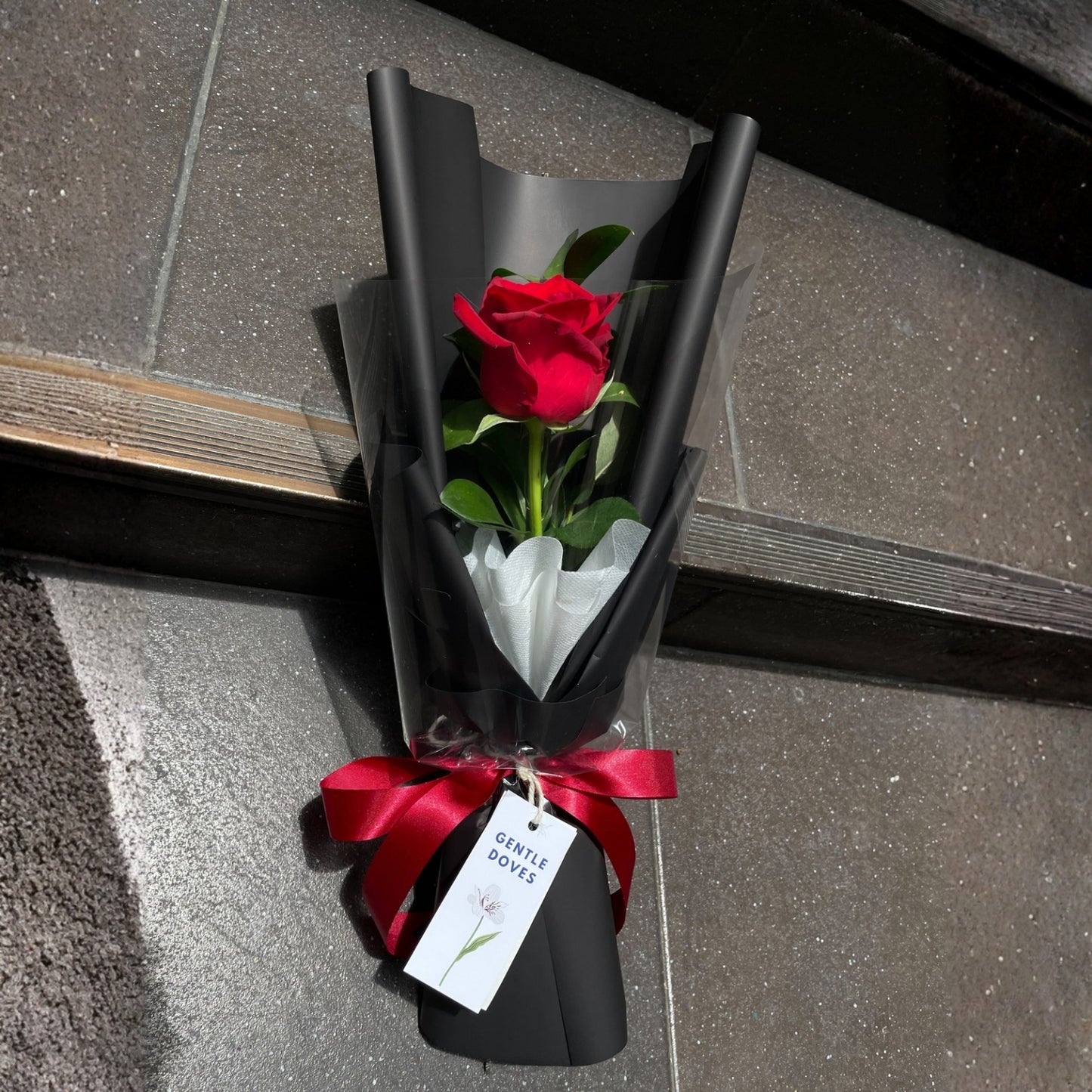 Single Red Rose Bouquet
