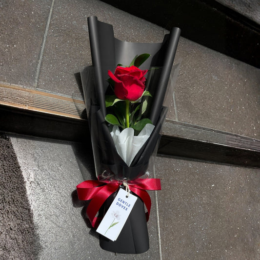 Single Red Rose Bouquet