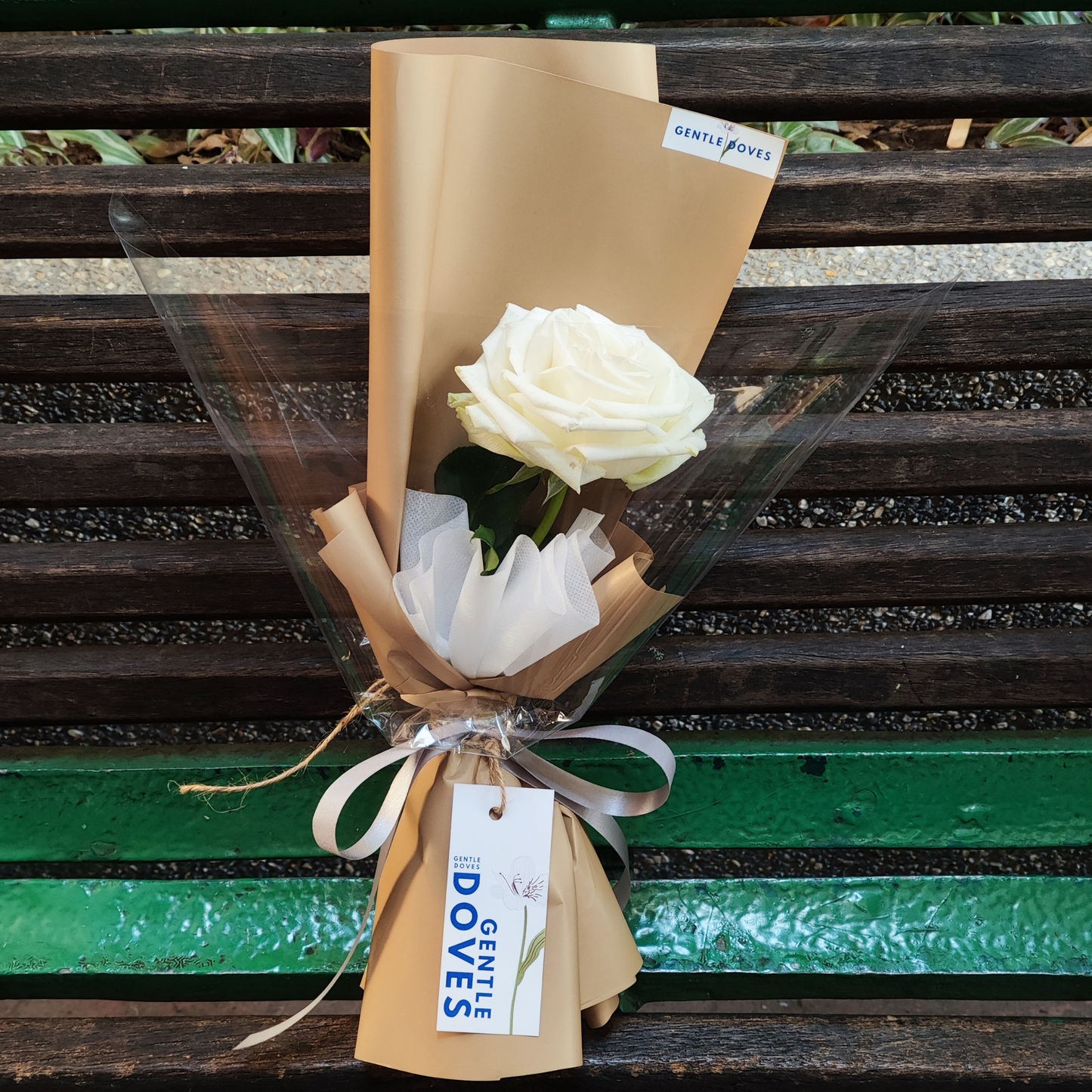 Single White English Rose Bouquet