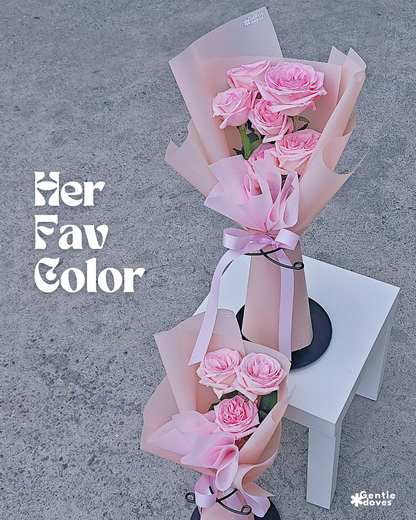 ช่อกุหลาบสายพันธุ์อังกฤษ สีชมพูอ่อน