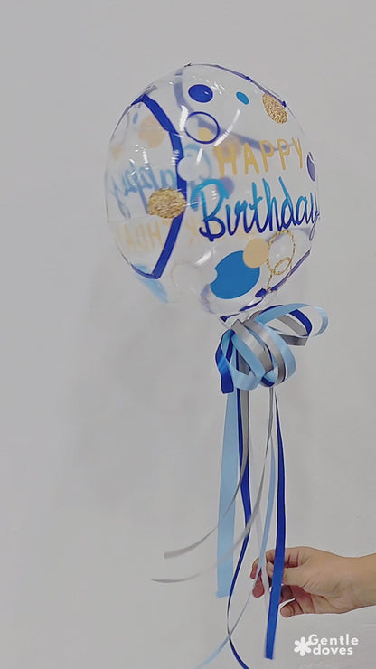 ลูกโป่งวันเกิด "Happy Birthday" สีน้ำเงิน ขนาด 18 นิ้ว
